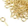 Golden Eye-Screw Hooks Small Hoop Pegs for Resin Keychain Crafts - Mini Eye Pins Screw Clamp Hooks for Making DIY Jewelry Accessories. 