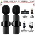 Wireless MIC Type C/IOS/Android/USB/AUX 3.5mm Mic K8/K9/K13/SX8/SX9/K15/K35/M15 Wireless Single/Double Microphone For Interview, Vlogging , Podcast. 