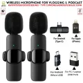 Wireless MIC Type C/Lightning/Android/USB/AUX 3.5mm Mic K8/K9/K15/K35 Wireless Single/Double Microphone For Interview, Vlogging , Podcast. 