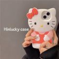 3D Pink Hello Kitty for iPhone 13 Mini 12 Pro 14 Plus 15 Pro Max 11 X XS Max XR 7 8 Plus SE Soft Cartoon Silicon Back Phone Case. 