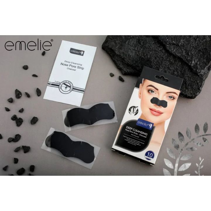 Deep Cleansing Charcoal Black Head Nose Strips 10 Pcs Box Pack.