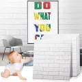 3D Wall Panels Peel And Stick Self-adhesive Foam Stone Textured White Faux Brick Wallpaper For Bedroom Walls Living Room Tv Background Home Decor DIY. 