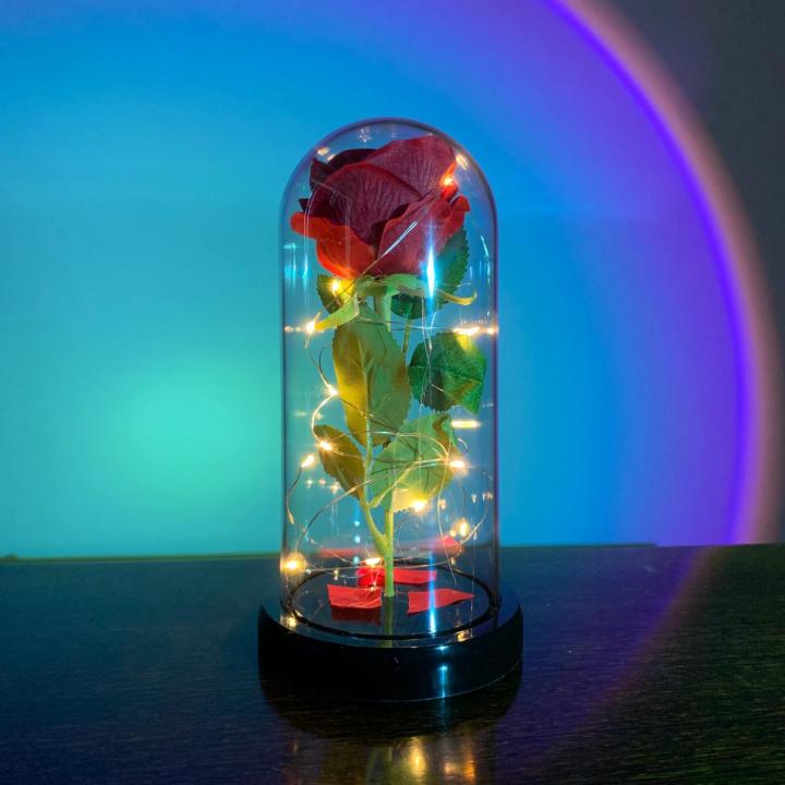 Flower Beauty And The Beast Led Eternal Rose In Christmas Artificial