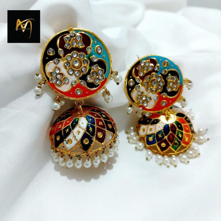 Earrings  [jhumkas with mena kari] for women & girls.