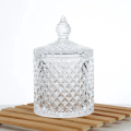 Crystal Glass Candy Jar Bowl with Lid - Crystal Glass Jar with Lid - Unique Jar for Gifting Multipurpose. 