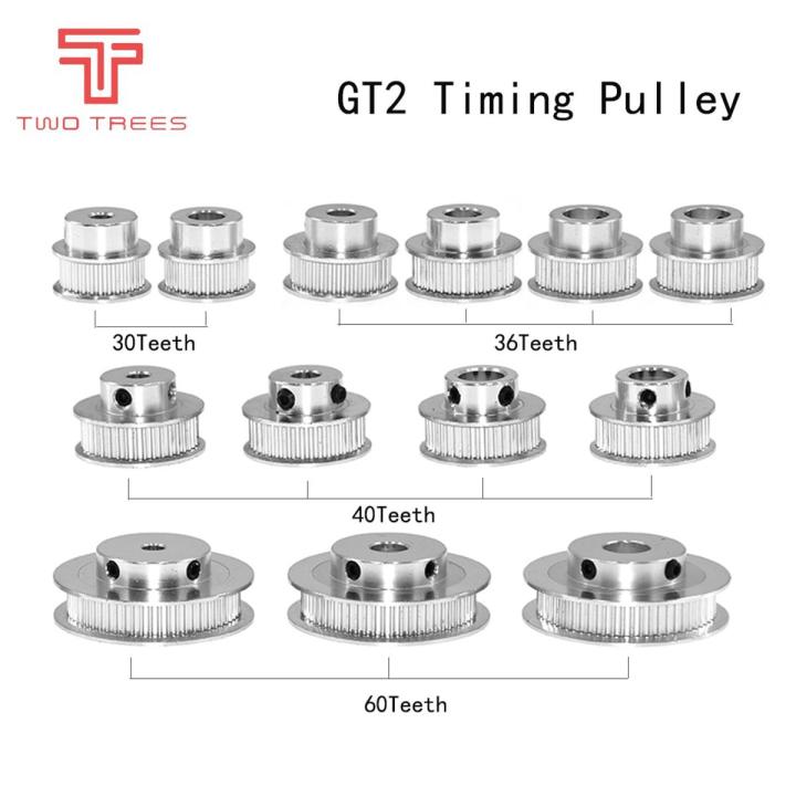1pcs New GT2 Timing Pulley 30 36 40 60 Tooth Wheel Bore 5mm 8mm Aluminum Gear Teeth Width 6mm Parts For Reprap 3D ers Part