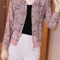 Bingirl Women Coat Patchwork Round Neck Long Sleeve Zipper Jackets Fashion Printed Sun Protection Clothes. 
