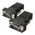 Extender VGA RGB HDB Male To LAN CAT5 CAT6 RJ45 Net Cable Female Adapter. 