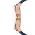 Fossil Flynn Blue Leather Strap Blue Dial Automatic Watch for Gents - BQ2219. 