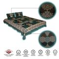 Khawaja King size double bed sheet jacquard traditional hand crafted bed set gultex style multani cotton polyester bed cover with 2 pillow covers A21. 