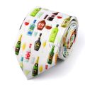 Funny CartoonPrint Burger Shark Drinker Skull Silk Touch Polyester 7.5cm Necktie Party Show Cravat Suit Men Wacky Gift Accessory Loser Lione. 