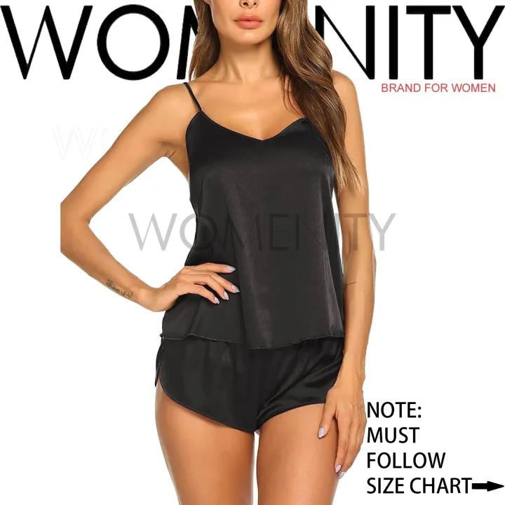 Womenity%20Short%20Silk%20Silky%20Pajama%20Set%20For%20Women%20Night%20Dress%20for%20Girls%20Cami%20Top%20And%20Shorts%20Premium%20Matte%20Satin%20PJ%20Set%20Nighties%20For%20Women%20Lingerie%20Sleepwear%202Pcs%20-%20Image%202