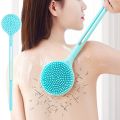 【HOT】 Multifunctional Silicone Brush Body Bath Shower Brush Back Massage Exfoliation Wisp Body Scrub Brush Long Handle Double-Sided. 