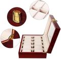 RED CHERRY WOODEN HIGH QUALITY WATCH BOX GIFT SET - 10 SLOTS. 