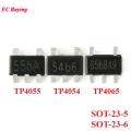 10pcs TP4054 TP4055 TP4065 TP4057 TP4059 SOT-23-5 SOT-23-6 54b 55b 57b 59b 65b Linear Lithium-ion Battery Charger IC Chip. 