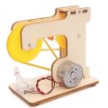 EDUCATIONAL WOODEN HAND GENERATOR BELT DRIVE STEM TOY FOR KIDS (DIY TYPE). 