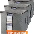pack of 3 Large Capacity Storage Bags Clothes Blankets Closet Organizer Moving Tote Bag Zipper Durable Handbag Luggage. 