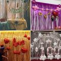 Premium Quality Metallic Backdrop Foil Fringe Curtains Tinsel Foil Fringe Backdrop Curtains, Tinsel Streamers , Fringe for Happy Birthday Wedding Anniversary Ceremony Bridal and Baby Shower and Event Decoration Bachelorette Party Supplies. 