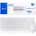 wireless keyboard and mouse anxin C600 white keyboard and mouse compact ergonomic wireless 2.4GHz combo pack. 