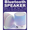 Mini Portable Bluetooth & Rechargeable Speaker with Light Supported SD Card - Multi Color. 