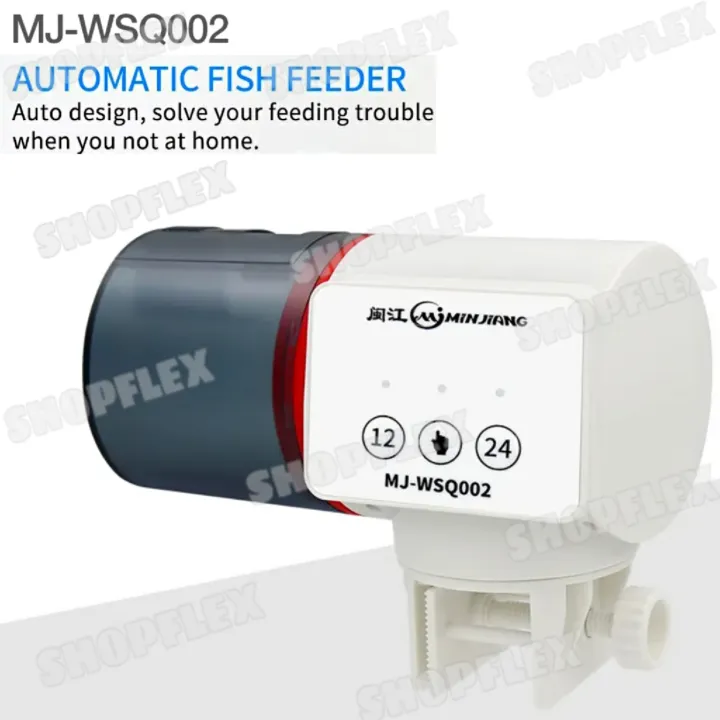 Minjiang MJ-WSQ002 Fish Tank Automatic Fish Feeder Aquarium Intelligent Timed Auto Feeder 