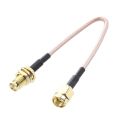 SMA female SMA male F / M antenna connection cable adapter black + gold. 