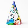 12pcs/lot Rainbow Unicorn Party Paper Caps unicorn Hats For Kids Happy Birthday Party Supplies kids favors. 