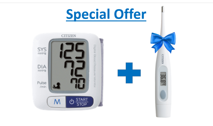 CH 650 - Digital Blood Pressure Monitor - White - CITIZEN + + Thermometer CTA 302