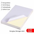 White Matt self-adhesive sticker A4 for inkjet printers (Available in pack of 10/25/50 sheets). 