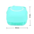 Silicone Bath Body Brush Scrubber with Liquid Soap Gel Shampoo Dispenser| Silicone Grooming Massage Brush| Dry Skin Spa Exfoliating Body Brush| Back Scrubs Bristle Comb Shower Brush| Soft Silicone Sponge Body Scrubber for Adults Kids Babies Pets Cat Dog. 