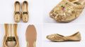 Women Handmade Khussa – Golden Thread Embroidered Flat Shoes – Bridal & Festive Wear. 