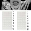 New Nose Ring Jewelry Dermal Anchor Top Sticker Fake Belly Eyebrow Lip Piercing Non Piercied Earring Stud Set. 