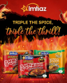 Pack of 3 Imtiaz Korean Ramen noodles- Cheese flavor, 2x spicy and 3x spicy flavor- 113 gram pack. 