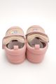 Soft Sole Baby Walker Shoes for Girls | Anti-Slip Toddler First Step Footwear | Cute Polar Bear Design | Pink & Beige Casual Infant Jutti/Sandal | Velcro Closure. 