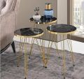1 Pcs / Set of 3 Round Coffee Table HIGH Gloss Nesting End Tables - Round Wood Stacking Coffee Side Accent Tables with Metal Legs for Living Room, Home Office, Nightstands for Bedroom, Sturdy Easy Assembly - 3 Piece Nesting Table set for living Room. 
