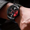 1pc Men's Wheel Sports Car Tire Shaped Watch, Student Fully Automatic Quartz Watch, Ideal choice for Gifts. 