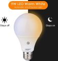 Motion Sensor Bulb 9W. Motion Activated Dusk to Dawn  Light Bulb Outdoor/Indoor for Front Door Porch Garage Basement Hallway Closet.. 