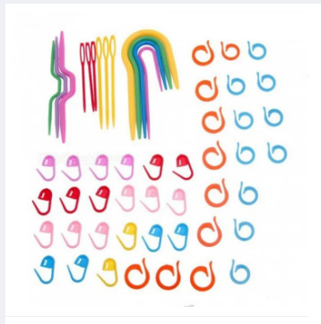 Plastic Knit Stitch Knitting Needles Crochet Hook Plastic Markers Needle Clip Craft 33 pieces Crochet Locking Knitting Accessories 1 Set