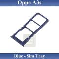 Oppo A3s SIM Tray Sim Jacket Sim Slot Sim Door - Blue. 