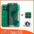 2 in 1 Honor X8b Privacy Tempered Glass Anti-Spy Full Coverage Screen Protector For Honor X8b X7b X8a X7a X6a 5G Camera Protecto. 