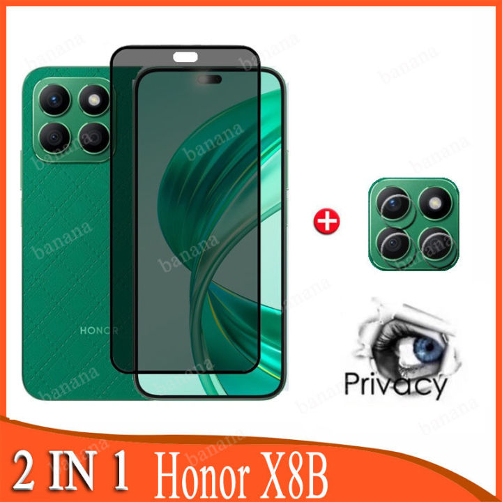 2 in 1 Honor X8b Privacy Tempered Glass Anti-Spy Full Coverage Screen Protector For Honor X8b X7b X8a X7a X6a 5G Camera Protecto
