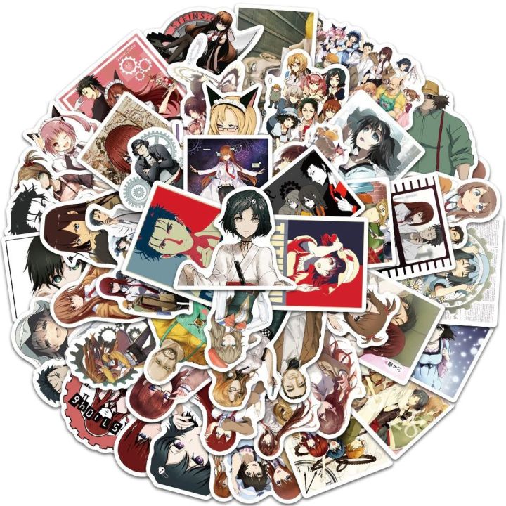 Steins Gate Anime Kurisu Rintarou Mayuri Suzuha Itaru Luka DIY Sticker Water Proof Decal Vinyl for Car Skateboard, Phone, Laptop, Luggage & Guitar – 50 Pieces
