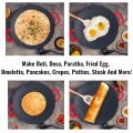 JAPAN Made Portable Electric Tawa 14 Inch (35 CM) with Adjustable Temperature Control -Ideal for Dosa, Roti, Chapati, Paratha, Naan - Large Non-Stick Surface - Safe, Quick & Even Heating, 1000 Watts( BLACK ). 