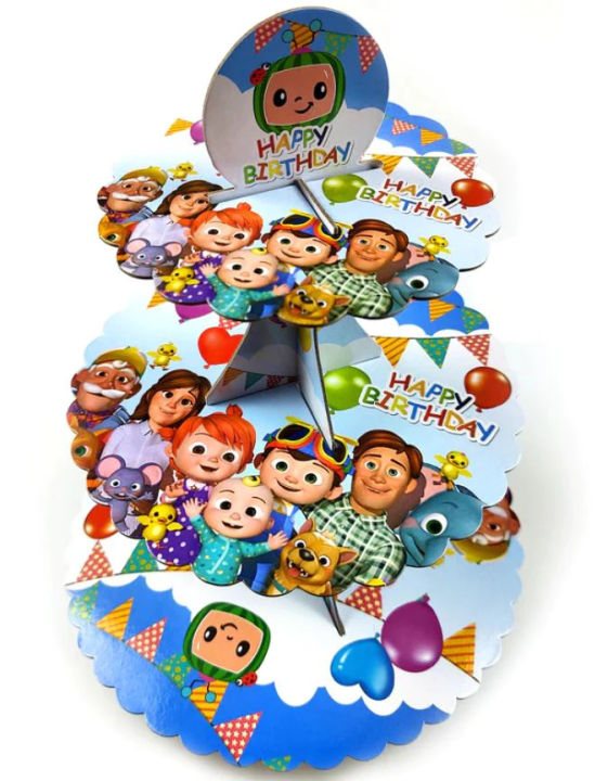 COCOMELON THEME CUPCAKE STAND 3 TIERS CUPCAKE STAND