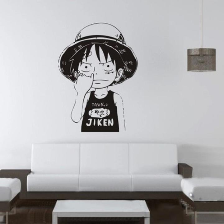 Precision Cut Luffy One Piece Anime Black Vinyl Wall Sticker