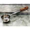 Spoon - Milk or Tea Spoon - High Quality Small 12" Stainless Steel Wooden Handle Milk Pouring Tea Laddle Cooking Deep Spoon چائے والا پوا. 