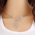 Minimalist Round Stick Pendant Necklace for Women Pearl Clavicle Necklace Leaves Long Chain Fashion Jewelry Statement Girl Gift. 