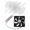 3Pcs 120mm 4.7inch Metal Fan Guard Protective Grill with DC 12V 4 Pin Black Plastic PC Cooling Fan 90mm x 90mm x 25mm. 