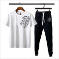 TRACKSUIT - Yellow & Black Summer Printed Tracksuit For Men & Boys - Soft & Comfortable Fabric Trouser & tshirts for men. 