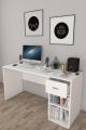 Home Office Desk (Study Table) Simple With One Drawer,Black And White. 